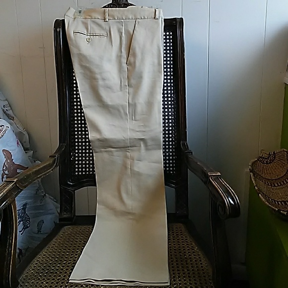 Theory Beige Linen Wool Blend Plain Front Slash Pocket Slacks Size 10